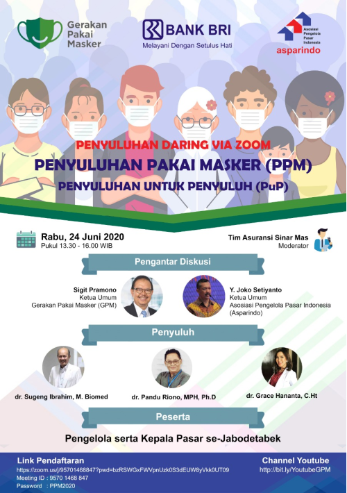 Gerakan Pakai Masker (GPM) di Pasar Rakyat - Penyuluhan untuk Penyuluh wilayah Jabodetabek