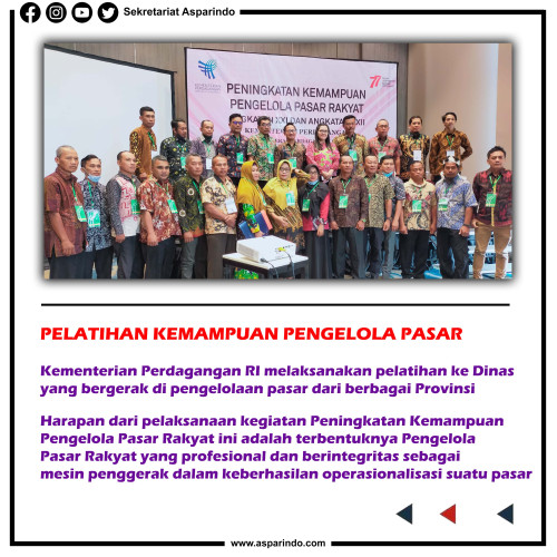 PELATIHAN KEMAMPUAN PENGELOLA PASAR RAKYAT