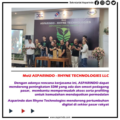 MoU ASPARINDO dengan RHYNE TECHNOLOGIES LLC