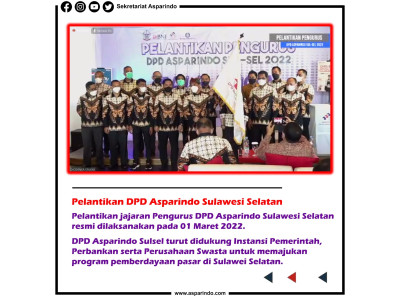 Pelantikan DPD Asparindo Sulawesi Selatan