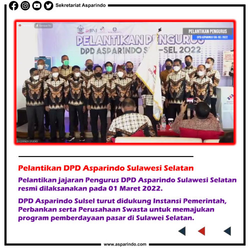 Pelantikan DPD Asparindo Sulawesi Selatan